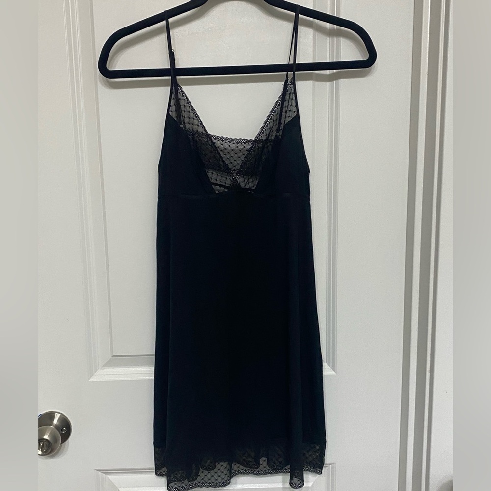Victoria's Secret Black Lattice Mesh Chemise
